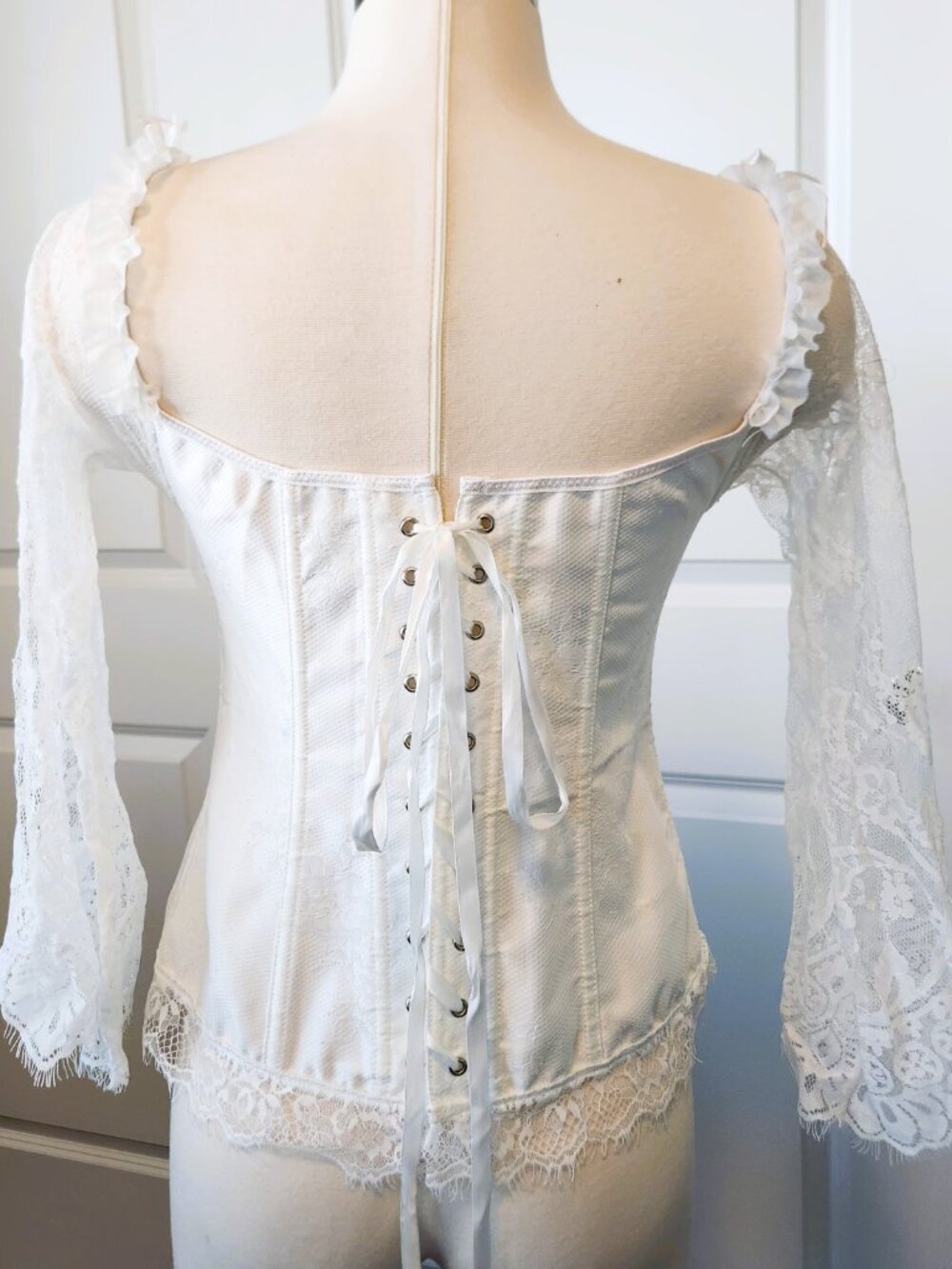 Steampunk Style Lace Off Shoulder Long Sleeve Corset Size XL - Picture 2 of 7